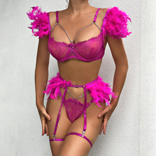 Load image into Gallery viewer, 3-Piece Lace Feather Exotic Sets Women