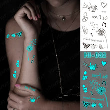 Load image into Gallery viewer, Blue Luminous Glow Tattoo Sticker Constellation Waterproof Temporary Tatoo Small Finger Wrist Fake Tatto For Body Art Women Kid