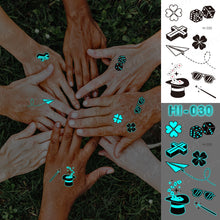 Load image into Gallery viewer, Blue Luminous Glow Tattoo Sticker Constellation Waterproof Temporary Tatoo Small Finger Wrist Fake Tatto For Body Art Women Kid