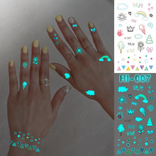 Load image into Gallery viewer, Blue Luminous Glow Tattoo Sticker Constellation Waterproof Temporary Tatoo Small Finger Wrist Fake Tatto For Body Art Women Kid
