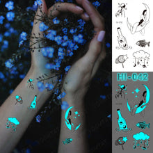 Load image into Gallery viewer, Blue Luminous Glow Tattoo Sticker Constellation Waterproof Temporary Tatoo Small Finger Wrist Fake Tatto For Body Art Women Kid