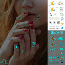 Load image into Gallery viewer, Blue Luminous Glow Tattoo Sticker Constellation Waterproof Temporary Tatoo Small Finger Wrist Fake Tatto For Body Art Women Kid
