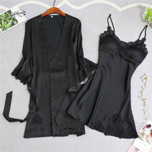 Load image into Gallery viewer, Elegant 2pcs Sleep Lounge Robe Sleepwear Womens Nightdress Soft Bathrobe New