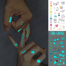 Load image into Gallery viewer, Blue Luminous Glow Tattoo Sticker Constellation Waterproof Temporary Tatoo Small Finger Wrist Fake Tatto For Body Art Women Kid