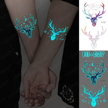 Load image into Gallery viewer, Blue Luminous Glow Tattoo Sticker Constellation Waterproof Temporary Tatoo Small Finger Wrist Fake Tatto For Body Art Women Kid
