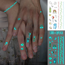 Load image into Gallery viewer, Blue Luminous Glow Tattoo Sticker Constellation Waterproof Temporary Tatoo Small Finger Wrist Fake Tatto For Body Art Women Kid