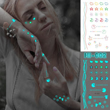 Load image into Gallery viewer, Blue Luminous Glow Tattoo Sticker Constellation Waterproof Temporary Tatoo Small Finger Wrist Fake Tatto For Body Art Women Kid