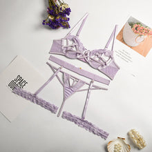 Load image into Gallery viewer, 3-Piece Ladies Sexy Underwear Set Pink Lingerie Set