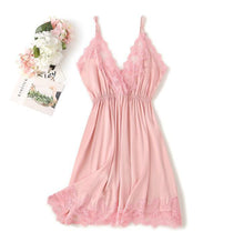 Load image into Gallery viewer, 2PCS Rayon Kimono Bathrobe Robe Set Lace Floral Sexy Bride Dressing Gown