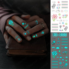 Load image into Gallery viewer, Blue Luminous Glow Tattoo Sticker Constellation Waterproof Temporary Tatoo Small Finger Wrist Fake Tatto For Body Art Women Kid