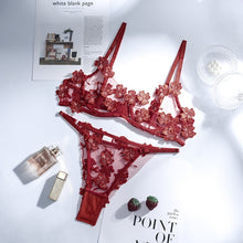 Load image into Gallery viewer, 2-Piece Flroal Bra Set Women