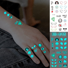 Load image into Gallery viewer, Blue Luminous Glow Tattoo Sticker Constellation Waterproof Temporary Tatoo Small Finger Wrist Fake Tatto For Body Art Women Kid