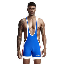 Load image into Gallery viewer, Men Undershirts Leotard Sports Wrestling Singlet Body Shaper Corset Bodysuits Underwear Bodybuilding Jumpsuits Shorts Underwear