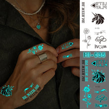 Load image into Gallery viewer, Blue Luminous Glow Tattoo Sticker Constellation Waterproof Temporary Tatoo Small Finger Wrist Fake Tatto For Body Art Women Kid