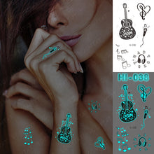 Load image into Gallery viewer, Blue Luminous Glow Tattoo Sticker Constellation Waterproof Temporary Tatoo Small Finger Wrist Fake Tatto For Body Art Women Kid