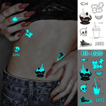 Load image into Gallery viewer, Blue Luminous Glow Tattoo Sticker Constellation Waterproof Temporary Tatoo Small Finger Wrist Fake Tatto For Body Art Women Kid