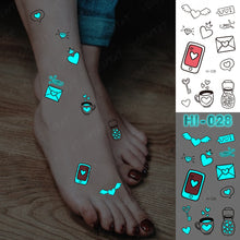 Load image into Gallery viewer, Blue Luminous Glow Tattoo Sticker Constellation Waterproof Temporary Tatoo Small Finger Wrist Fake Tatto For Body Art Women Kid