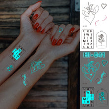 Load image into Gallery viewer, Blue Luminous Glow Tattoo Sticker Constellation Waterproof Temporary Tatoo Small Finger Wrist Fake Tatto For Body Art Women Kid