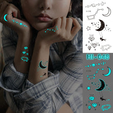 Load image into Gallery viewer, Blue Luminous Glow Tattoo Sticker Constellation Waterproof Temporary Tatoo Small Finger Wrist Fake Tatto For Body Art Women Kid