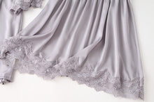 Load image into Gallery viewer, 2PCS Rayon Kimono Bathrobe Robe Set Lace Floral Sexy Bride Dressing Gown