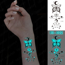Load image into Gallery viewer, Blue Luminous Glow Tattoo Sticker Constellation Waterproof Temporary Tatoo Small Finger Wrist Fake Tatto For Body Art Women Kid