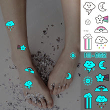 Load image into Gallery viewer, Blue Luminous Glow Tattoo Sticker Constellation Waterproof Temporary Tatoo Small Finger Wrist Fake Tatto For Body Art Women Kid