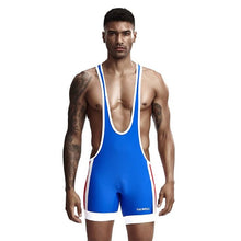 Load image into Gallery viewer, Men Undershirts Leotard Sports Wrestling Singlet Body Shaper Corset Bodysuits Underwear Bodybuilding Jumpsuits Shorts Underwear