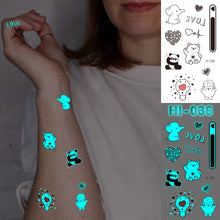 Load image into Gallery viewer, Blue Luminous Glow Tattoo Sticker Constellation Waterproof Temporary Tatoo Small Finger Wrist Fake Tatto For Body Art Women Kid