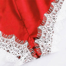 Load image into Gallery viewer, Bodycon Jumpsuits Sleepwear Lace Romper Deep V Satin Nightwear