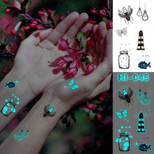Load image into Gallery viewer, Blue Luminous Glow Tattoo Sticker Constellation Waterproof Temporary Tatoo Small Finger Wrist Fake Tatto For Body Art Women Kid
