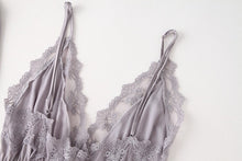 Load image into Gallery viewer, 2PCS Rayon Kimono Bathrobe Robe Set Lace Floral Sexy Bride Dressing Gown