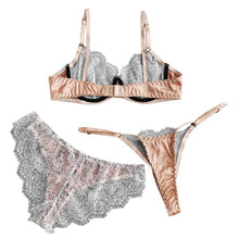 Load image into Gallery viewer, apricot 3-Piece Lace Bra Set