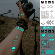 Load image into Gallery viewer, Blue Luminous Glow Tattoo Sticker Constellation Waterproof Temporary Tatoo Small Finger Wrist Fake Tatto For Body Art Women Kid