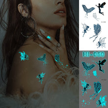 Load image into Gallery viewer, Blue Luminous Glow Tattoo Sticker Constellation Waterproof Temporary Tatoo Small Finger Wrist Fake Tatto For Body Art Women Kid