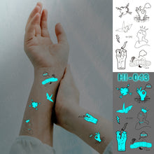 Load image into Gallery viewer, Blue Luminous Glow Tattoo Sticker Constellation Waterproof Temporary Tatoo Small Finger Wrist Fake Tatto For Body Art Women Kid