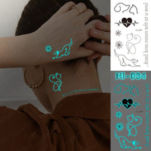 Load image into Gallery viewer, Blue Luminous Glow Tattoo Sticker Constellation Waterproof Temporary Tatoo Small Finger Wrist Fake Tatto For Body Art Women Kid