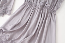 Load image into Gallery viewer, 2PCS Rayon Kimono Bathrobe Robe Set Lace Floral Sexy Bride Dressing Gown