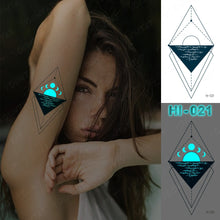 Load image into Gallery viewer, Blue Luminous Glow Tattoo Sticker Constellation Waterproof Temporary Tatoo Small Finger Wrist Fake Tatto For Body Art Women Kid