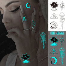 Load image into Gallery viewer, Blue Luminous Glow Tattoo Sticker Constellation Waterproof Temporary Tatoo Small Finger Wrist Fake Tatto For Body Art Women Kid
