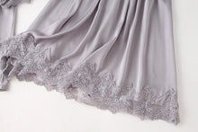 Load image into Gallery viewer, 2PCS Rayon Kimono Bathrobe Robe Set Lace Floral Sexy Bride Dressing Gown