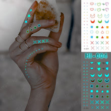 Load image into Gallery viewer, Blue Luminous Glow Tattoo Sticker Constellation Waterproof Temporary Tatoo Small Finger Wrist Fake Tatto For Body Art Women Kid