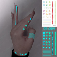 Load image into Gallery viewer, Blue Luminous Glow Tattoo Sticker Constellation Waterproof Temporary Tatoo Small Finger Wrist Fake Tatto For Body Art Women Kid