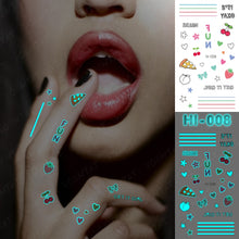 Load image into Gallery viewer, Blue Luminous Glow Tattoo Sticker Constellation Waterproof Temporary Tatoo Small Finger Wrist Fake Tatto For Body Art Women Kid