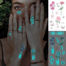 Load image into Gallery viewer, Blue Luminous Glow Tattoo Sticker Constellation Waterproof Temporary Tatoo Small Finger Wrist Fake Tatto For Body Art Women Kid