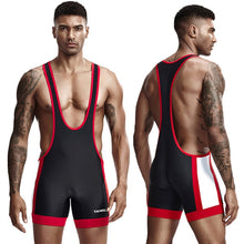 Load image into Gallery viewer, Men Undershirts Leotard Sports Wrestling Singlet Body Shaper Corset Bodysuits Underwear Bodybuilding Jumpsuits Shorts Underwear