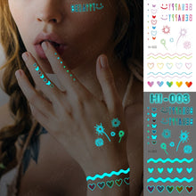 Load image into Gallery viewer, Blue Luminous Glow Tattoo Sticker Constellation Waterproof Temporary Tatoo Small Finger Wrist Fake Tatto For Body Art Women Kid