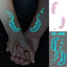 Load image into Gallery viewer, Blue Luminous Glow Tattoo Sticker Constellation Waterproof Temporary Tatoo Small Finger Wrist Fake Tatto For Body Art Women Kid