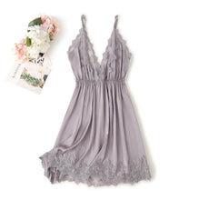 Load image into Gallery viewer, 2PCS Rayon Kimono Bathrobe Robe Set Lace Floral Sexy Bride Dressing Gown