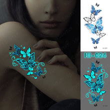 Load image into Gallery viewer, Blue Luminous Glow Tattoo Sticker Constellation Waterproof Temporary Tatoo Small Finger Wrist Fake Tatto For Body Art Women Kid
