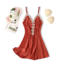 Load image into Gallery viewer, 2PCS Rayon Kimono Bathrobe Robe Set Lace Floral Sexy Bride Dressing Gown